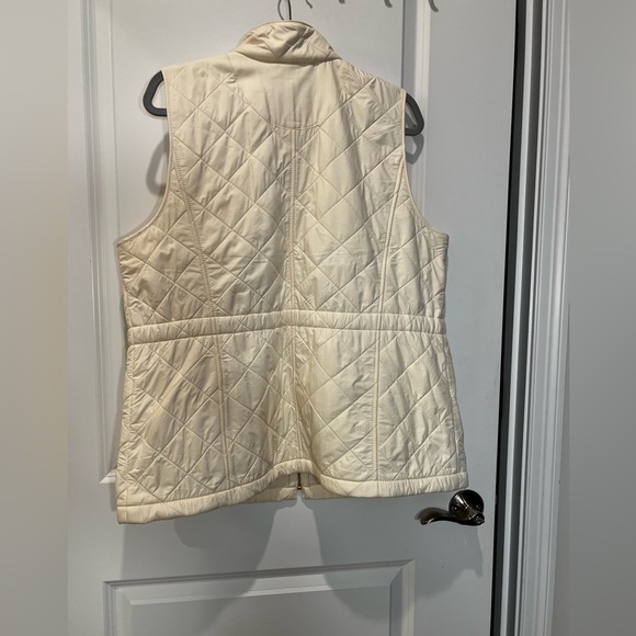 Talbots Women’s Cream Quilted Zip-Up Vest – Gold Hardware – Size X - Picture 13 of 14
